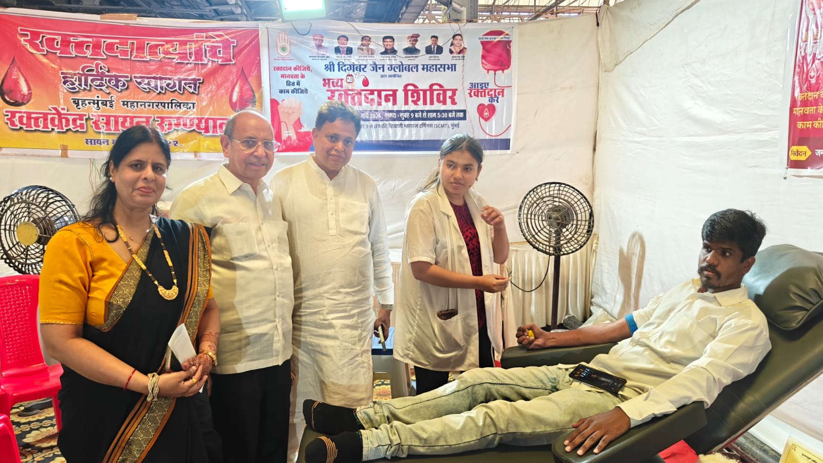 छत्रपती शिवाजी महाराज टर्मिनल मुंबई मे ब्लड केम्प